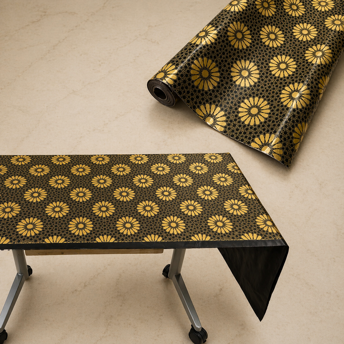 Sunflower Design Table Roll (GOLD , BLACK)