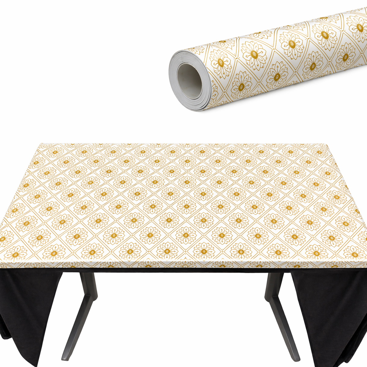 Diamond Flower Table Roll (GOLD , WHITE )