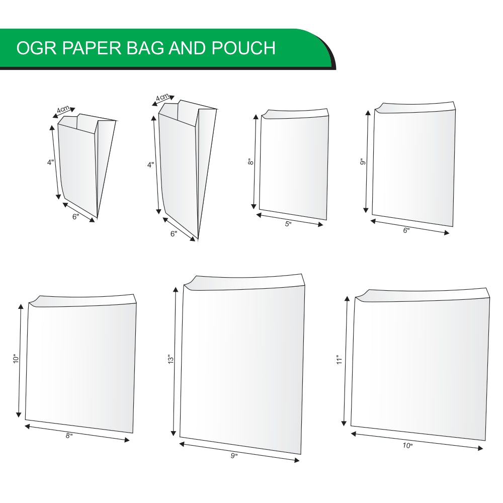 6×9" Ecowrapp Oil-Proof Paper Bag – 48 GSM, 9 KIT