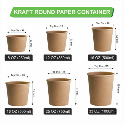 Kraft Round Paper Containers
