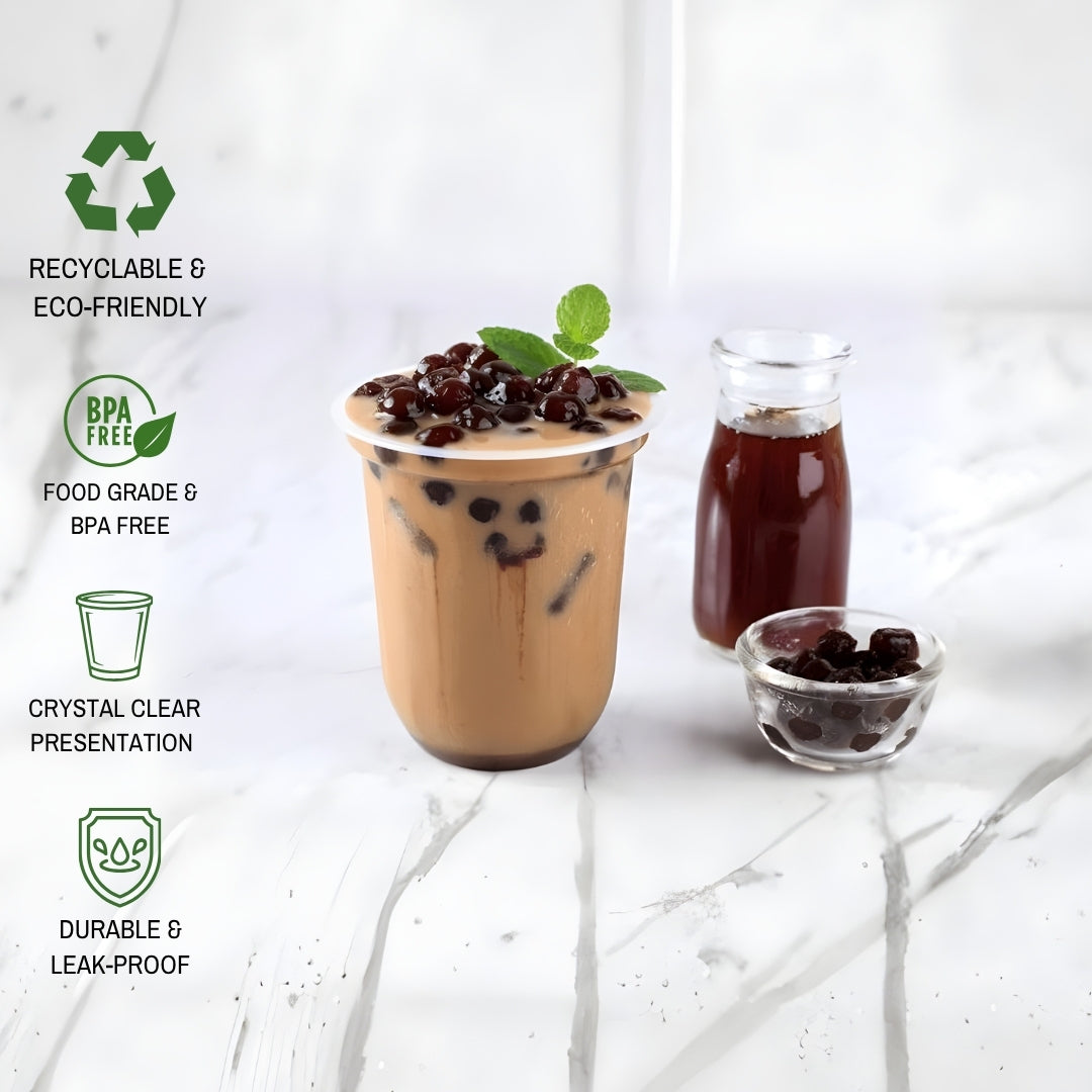360ml (12 Oz) U-Shape PET Glass