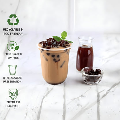 360ml (12 Oz) U-Shape PET Glass