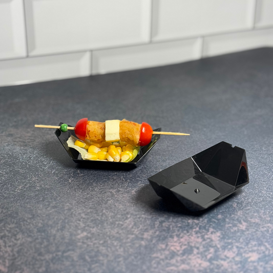 4 inch Boat Tray (Black/Clear) NP PS 9