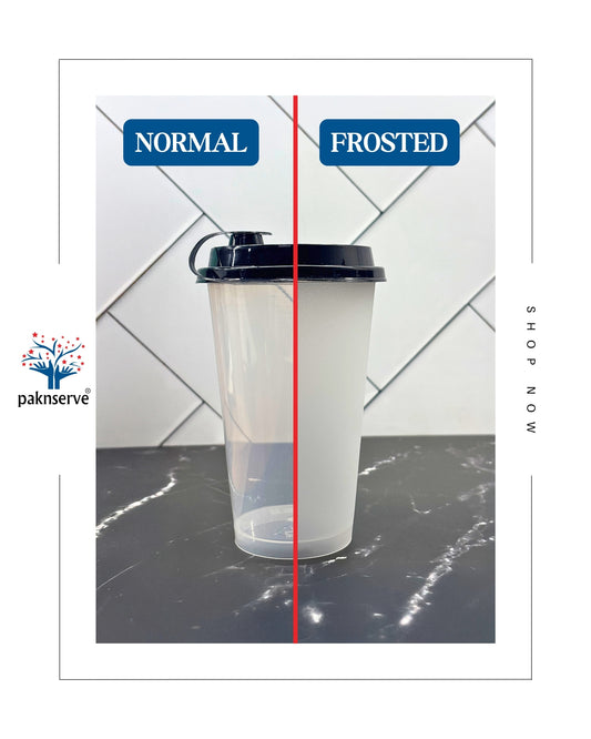 350 ml Paknserve Sipper Container Frosted Finish with Black Lid (90D)