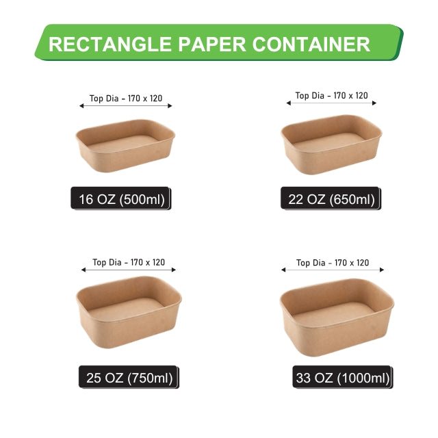 1000 ml Rectangle Paper Container