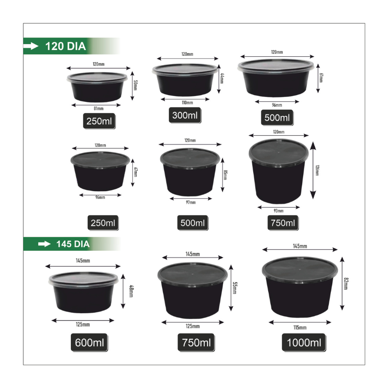 Round Recycled Containers