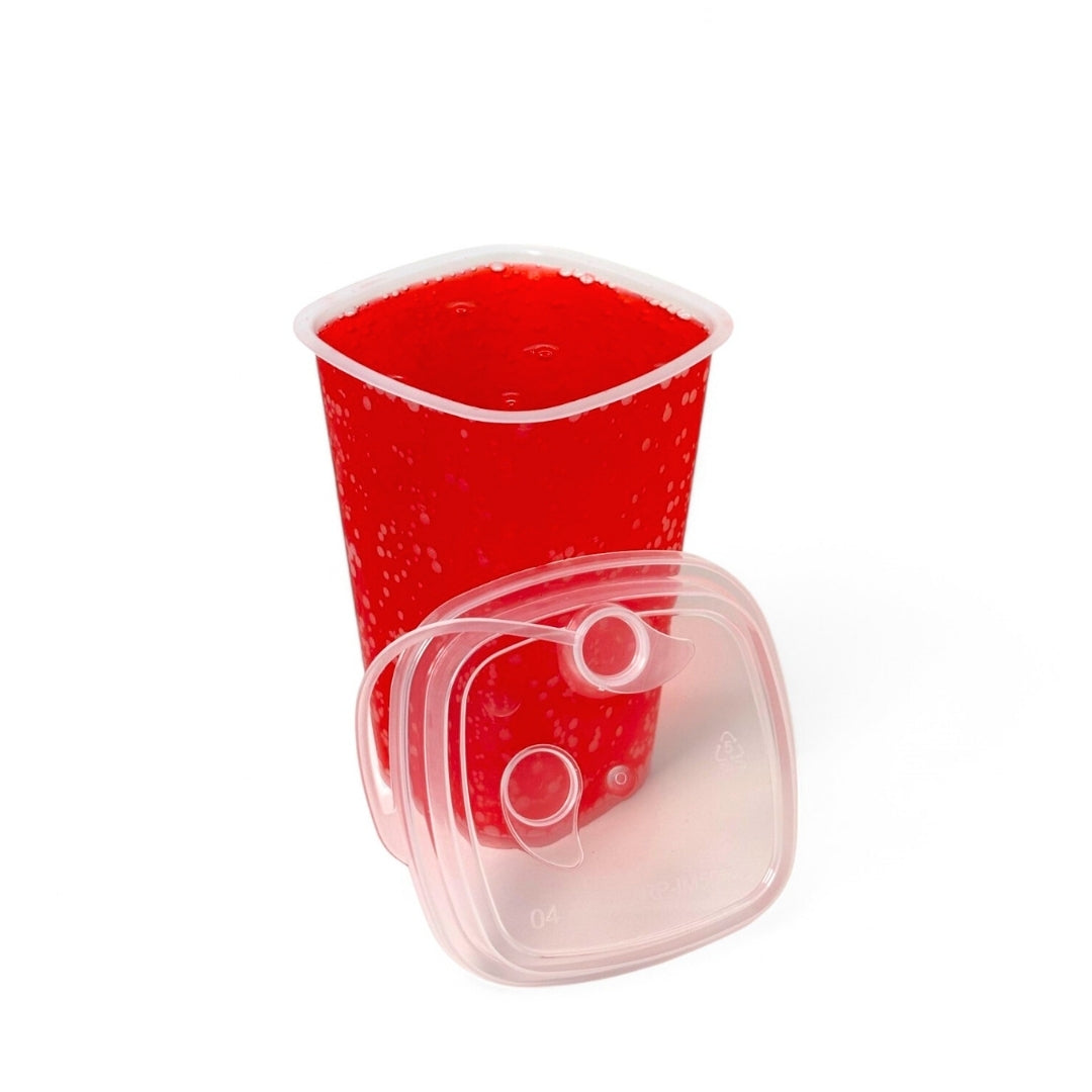 Paknserve Square Sipper Container with Black Lid – 350 ml (12 oz)