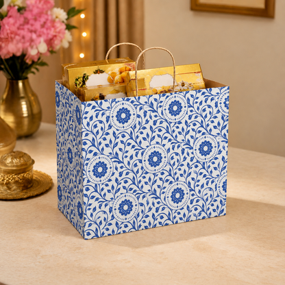 13x7x10 Sweet Carry Bag Kraft  (Floral Blue Color )