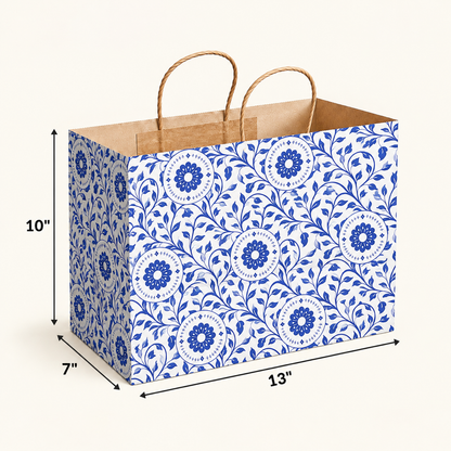13x7x10 Sweet Carry Bag Kraft  (Floral Blue Color )