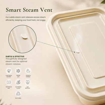 500ml Cornstarch Lunch Container with Lid | Dinera Bio