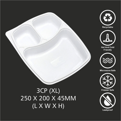 3 CP PP Meal Tray XL with Lid