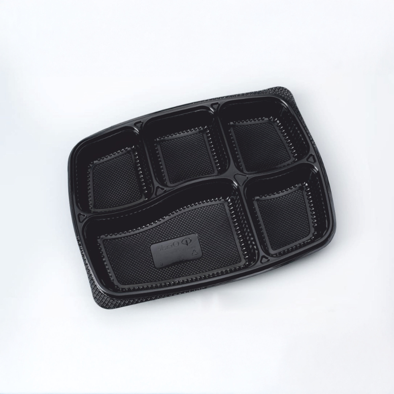 R-04 5 CP PP Meal Tray Big with Lid