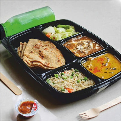 R-04 5 CP PP Meal Tray Big with Lid