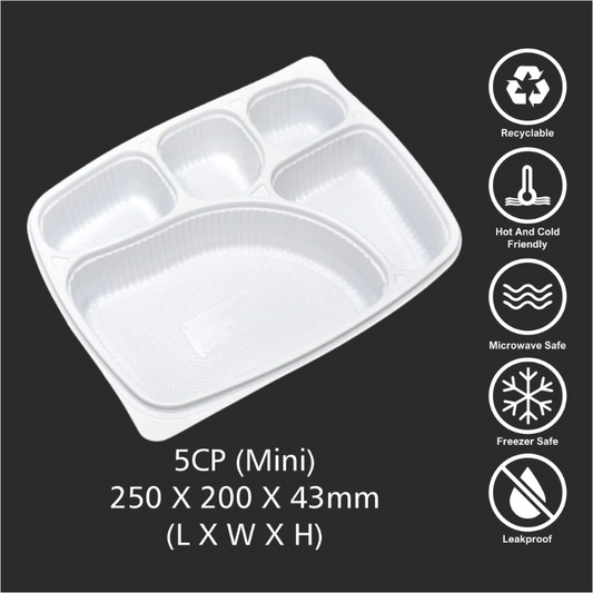 5 CP PP Meal Tray (Mini) with Lid