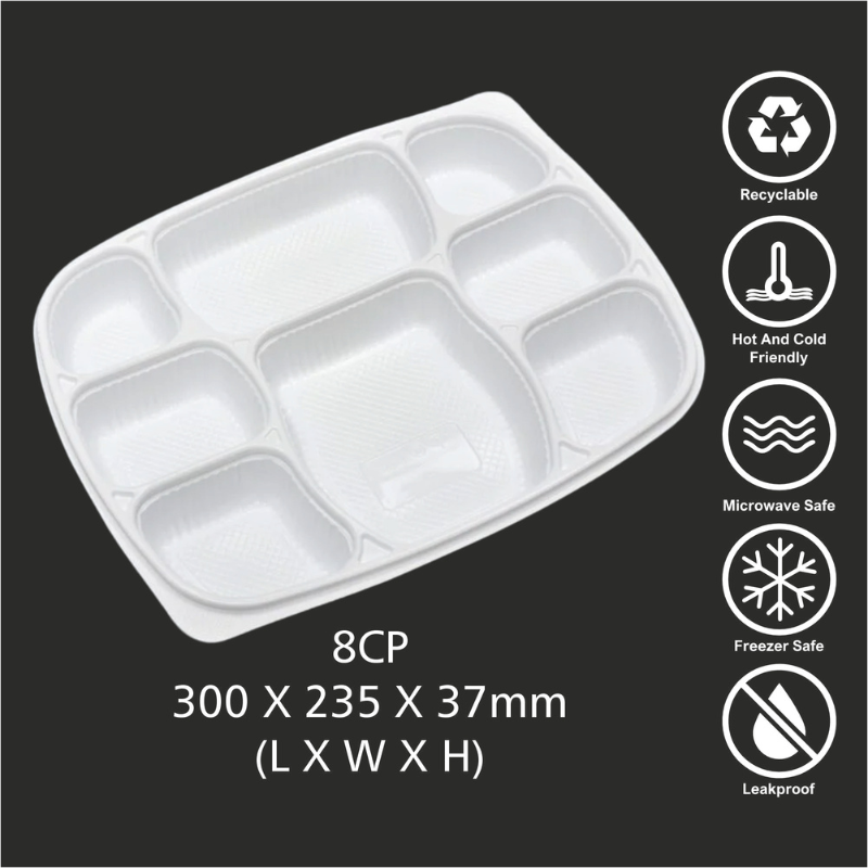 R-06 8 CP PP Meal Tray with Lid