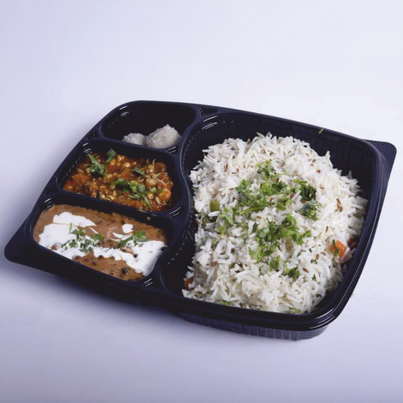 4 CP PP Meal Tray with Lid