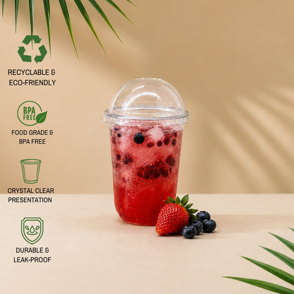420ML (14 Oz) U-Shape PET Glass