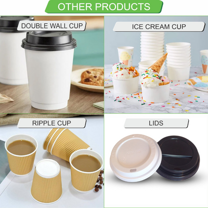 12 oz White Single Wall Paper Cups