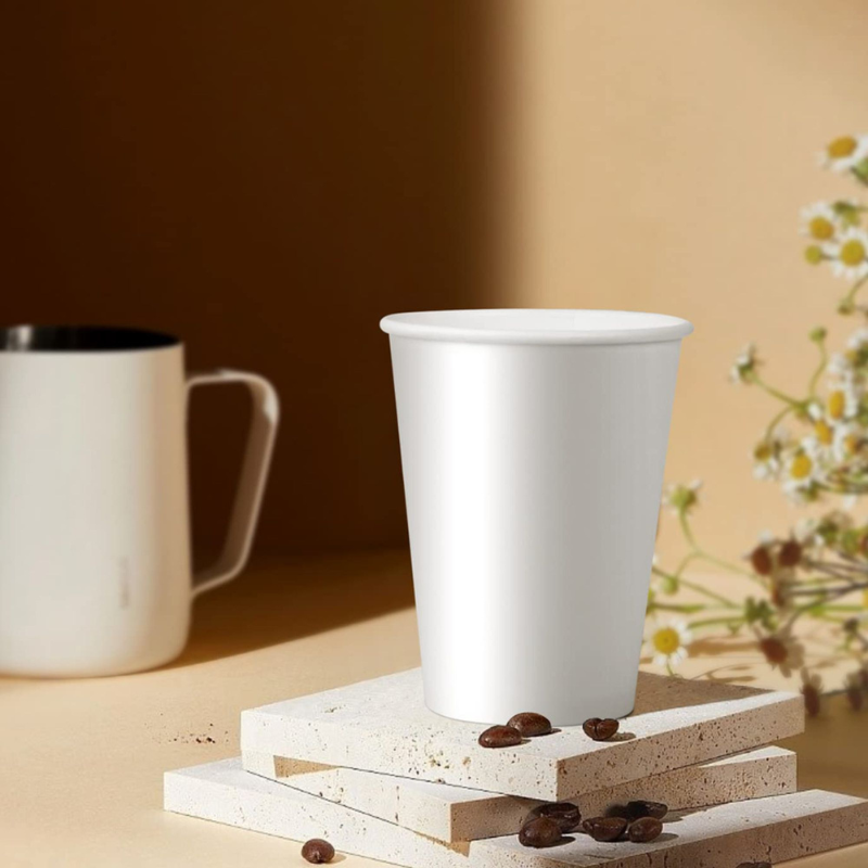 12 oz White Single Wall Paper Cups