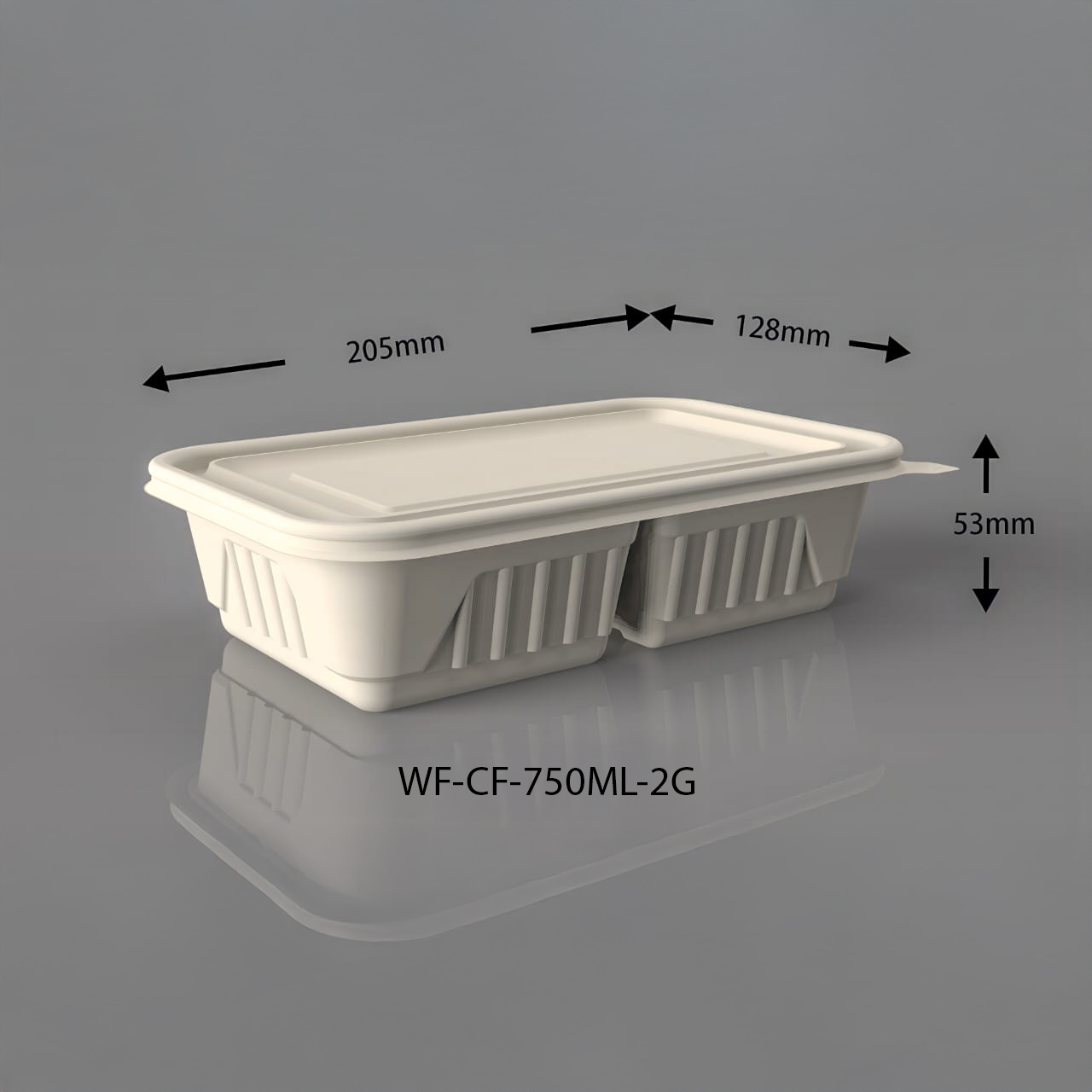 750ml cornstarch container 2 campartment